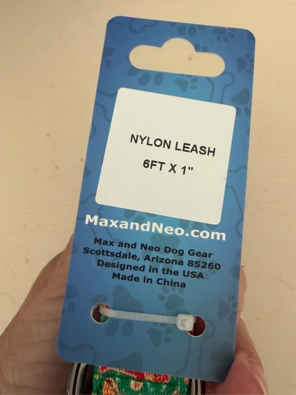 Max & Neo Holiday Christmas Tree Gingerbread Nylon Dog Leash 6ft x 1
